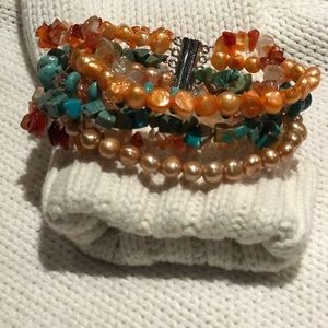 Layered coral bracelet